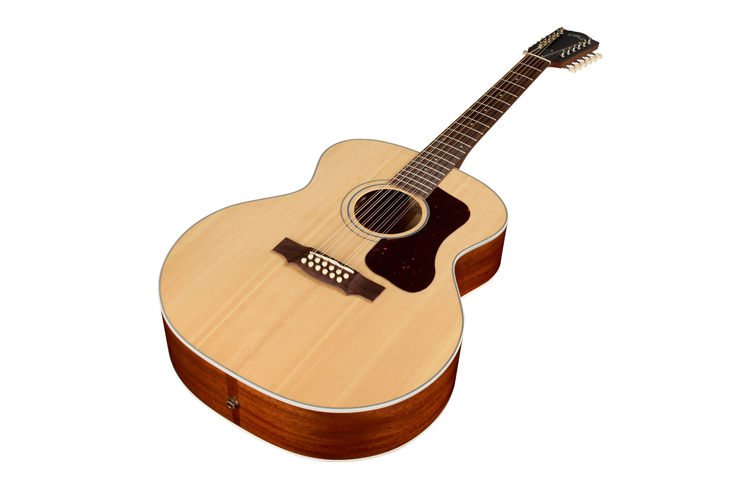 12-saitige Gitarre, Westerngitarre, Akustikgitarre, Naturfarben, Tonabnehmer