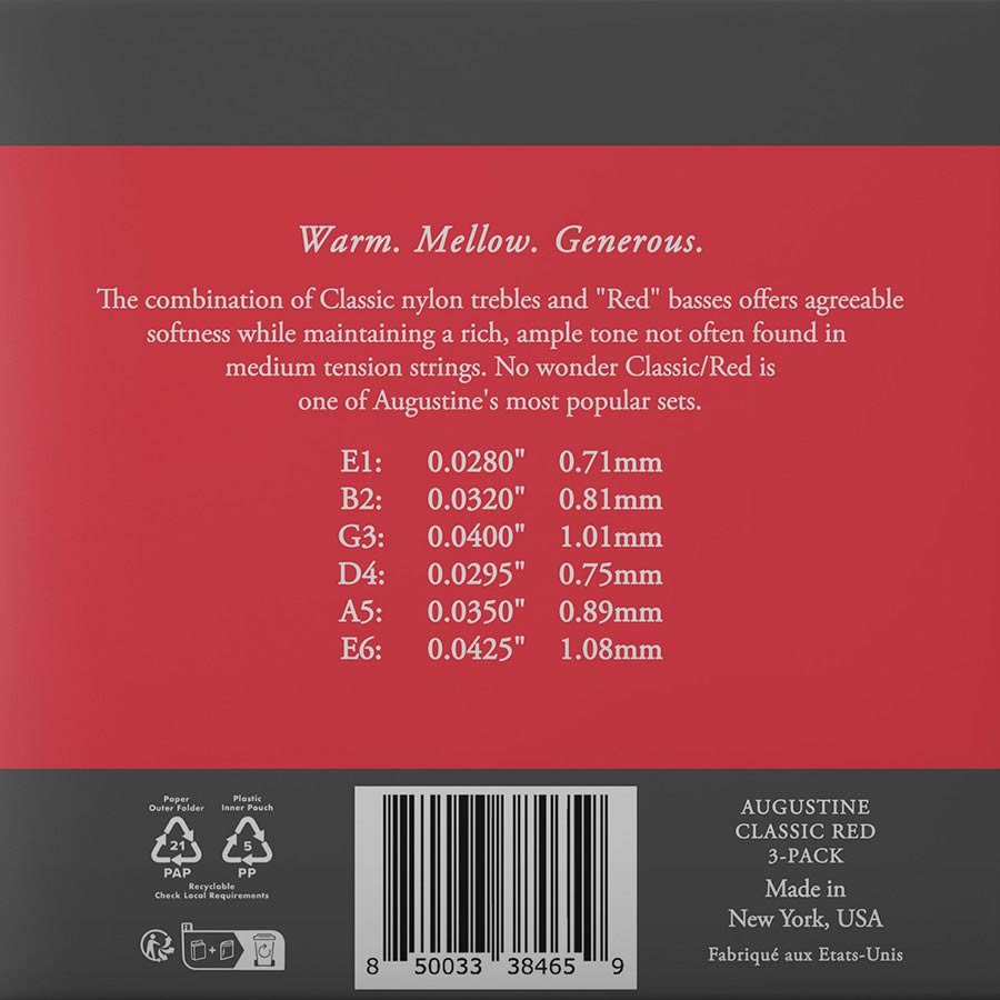 Classic Red String Set Classic, Regular Tension - 3er Pack