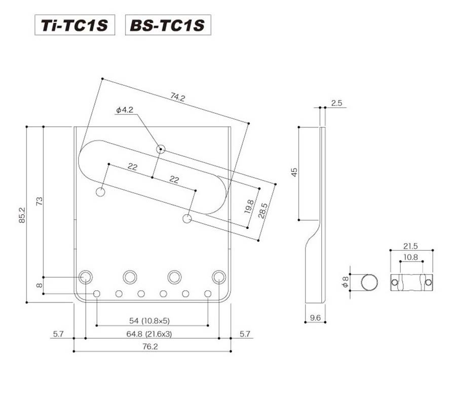 Ti-TC1S Brücke für E-Gitarre Teaser Style 
