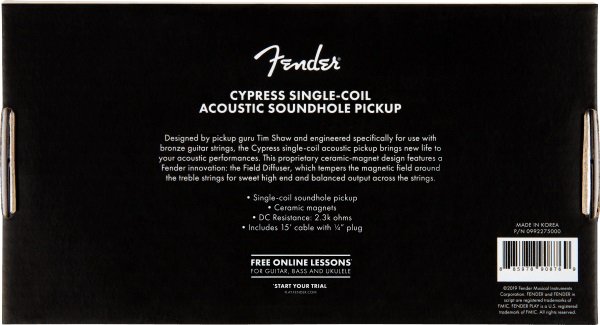 Cypress Single-Coil Acoustic Soundhole Pickup, Natural 