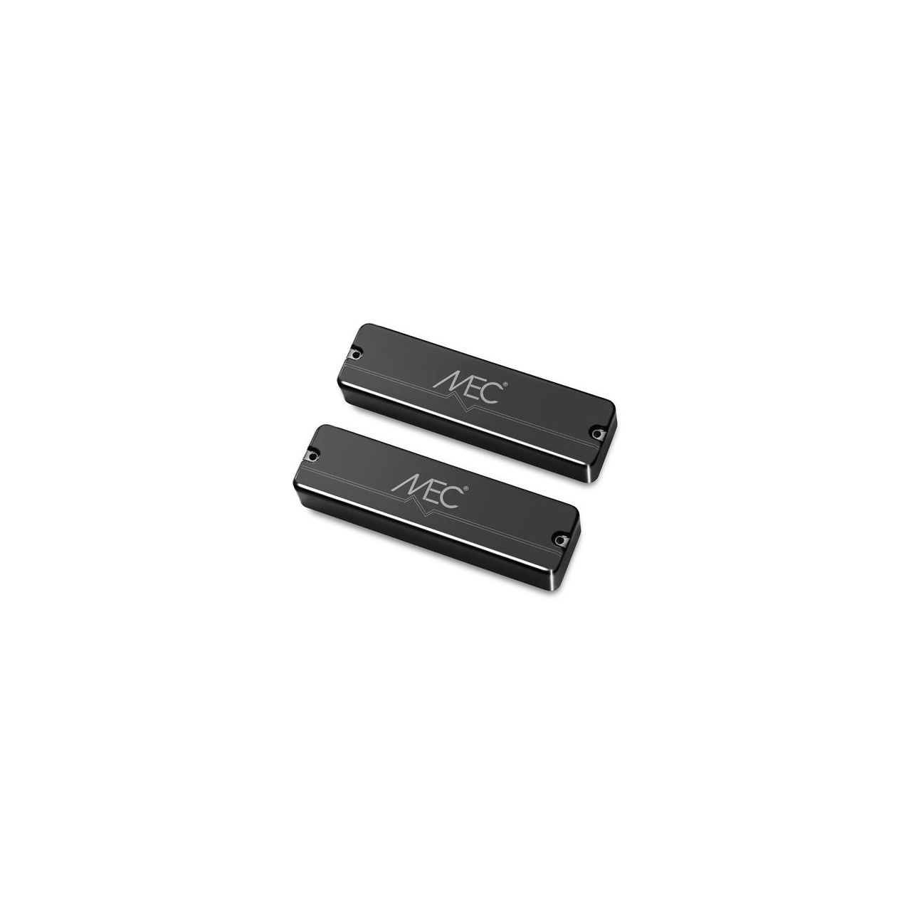 Soapbar Humbucker Bass Pickup Set, Metal Cover, 6-String - Black Chrome