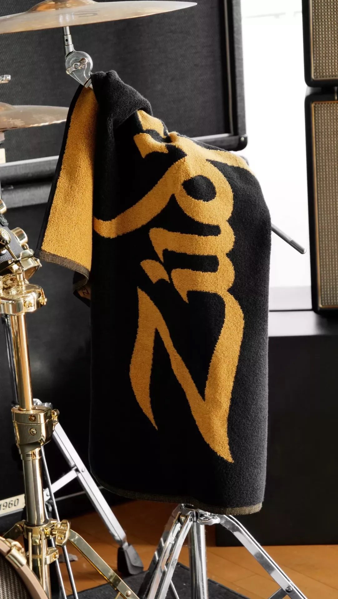 Handtuch, schwarz-gold, Logo