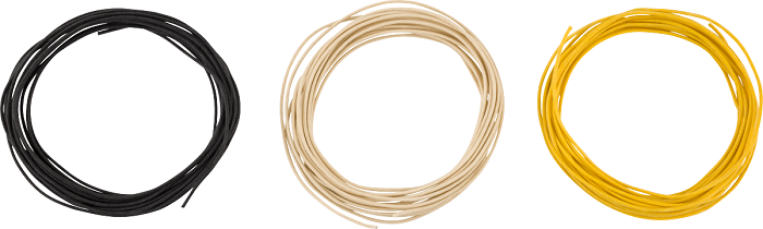 Pure Vintage Cloth Wire 22 AWG Black White Yellow 15'