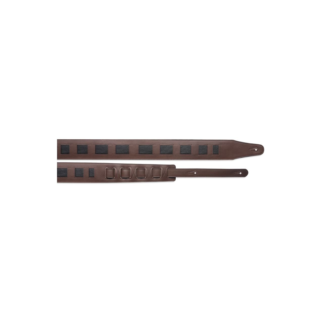 SLPL83 DBR/BLK Ledergurt gepolstert Braun