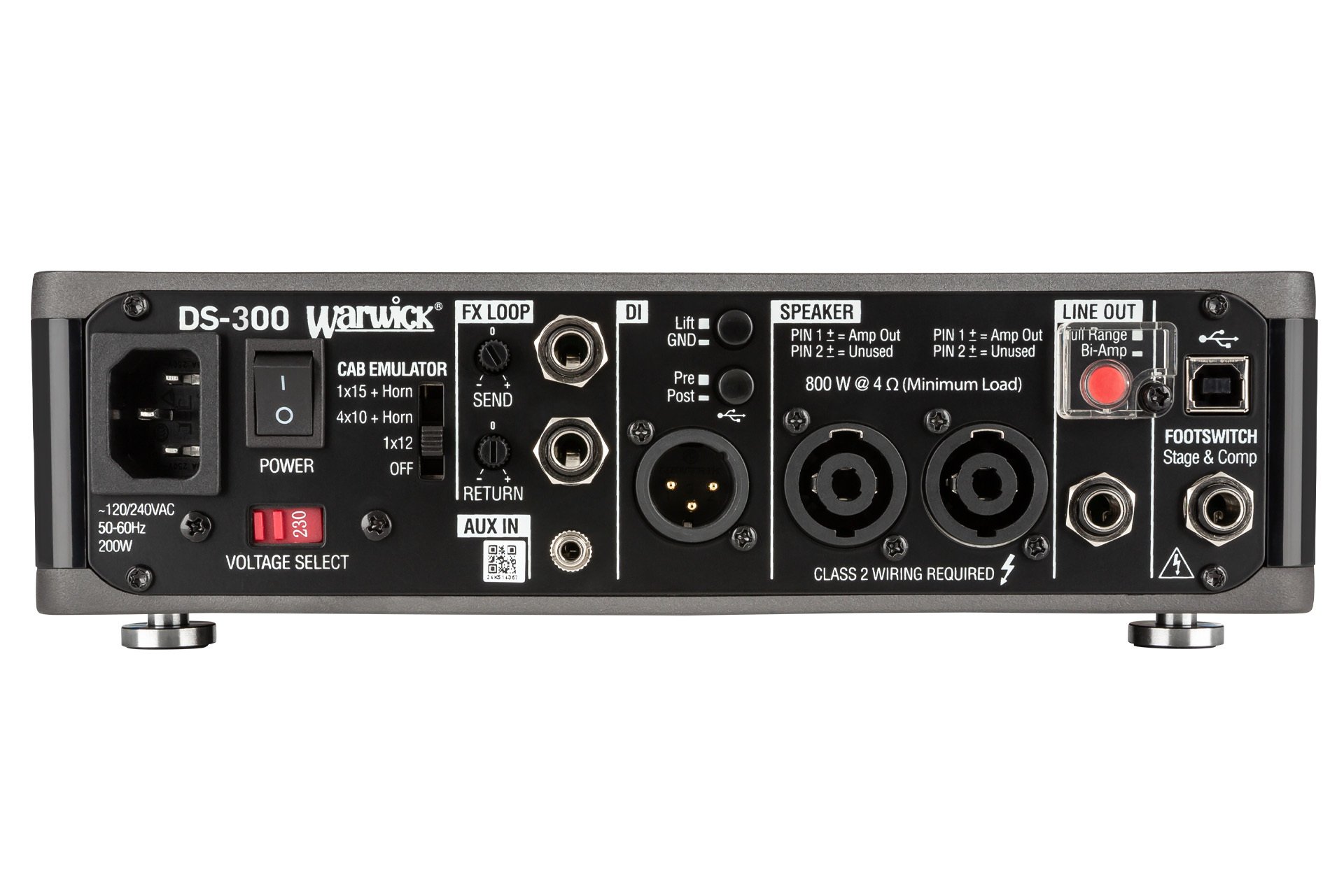 Stage Series DS 300 Double Stage Bass Amp Head mit USB-Interface