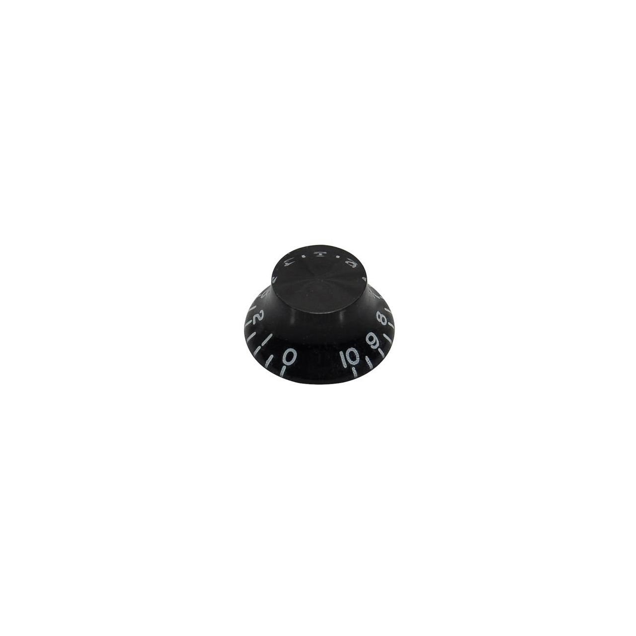 Potiknopf, Bell Knob, lefty, transparent schwarz 