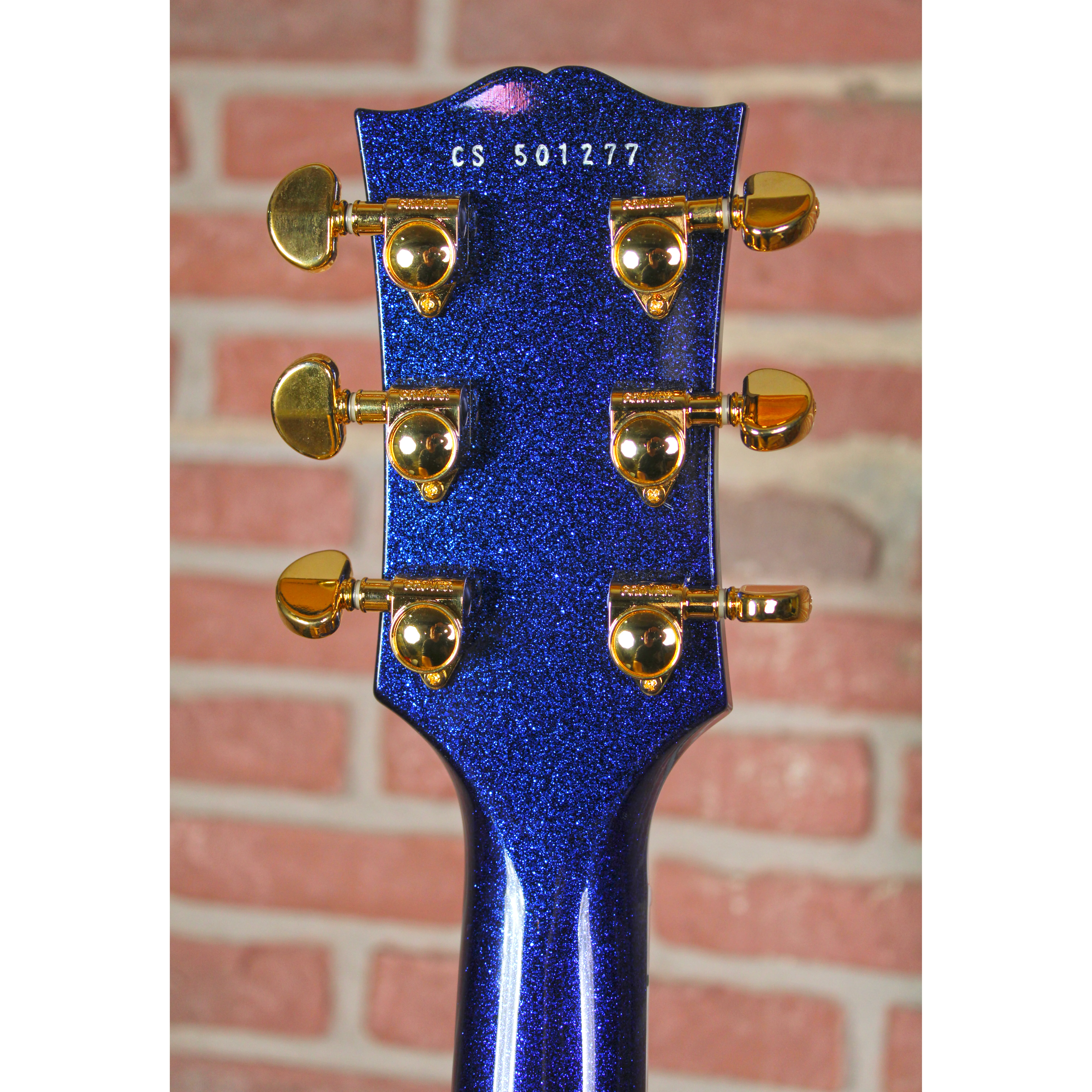 Gibson Custom M2M SG Custom Brunswick Blue Kopf Rückseite mit Schrauben der Mechaniken