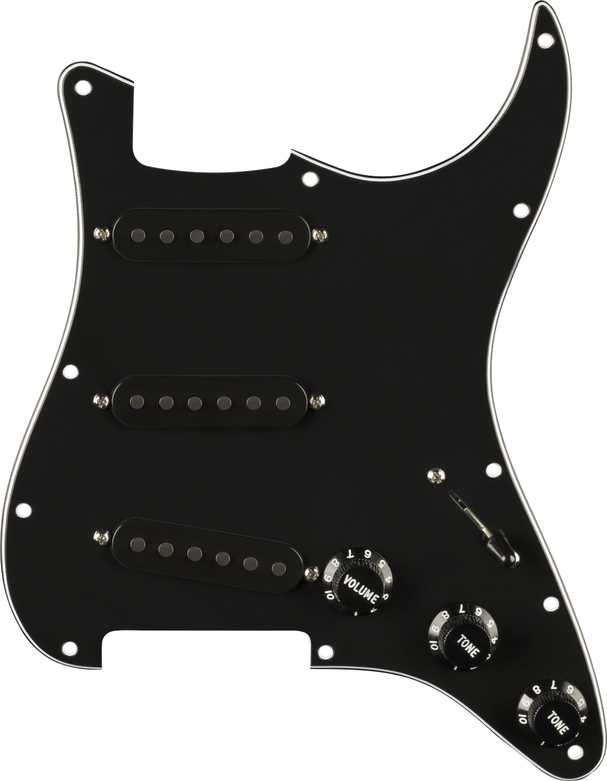 Pre-Wired Strat Pickguard Pure Vintage 65  Black 11 Hole