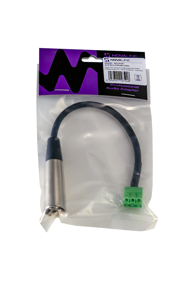 Audioadapter, XLR-Stecker, Schraubklemmen, Schwarzes Kabel