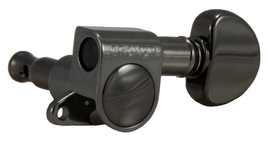 205BN12 Mini Rotomatics with Round Button - 12-String Guitar Machine Heads, 6 + 6 - Black Nickel