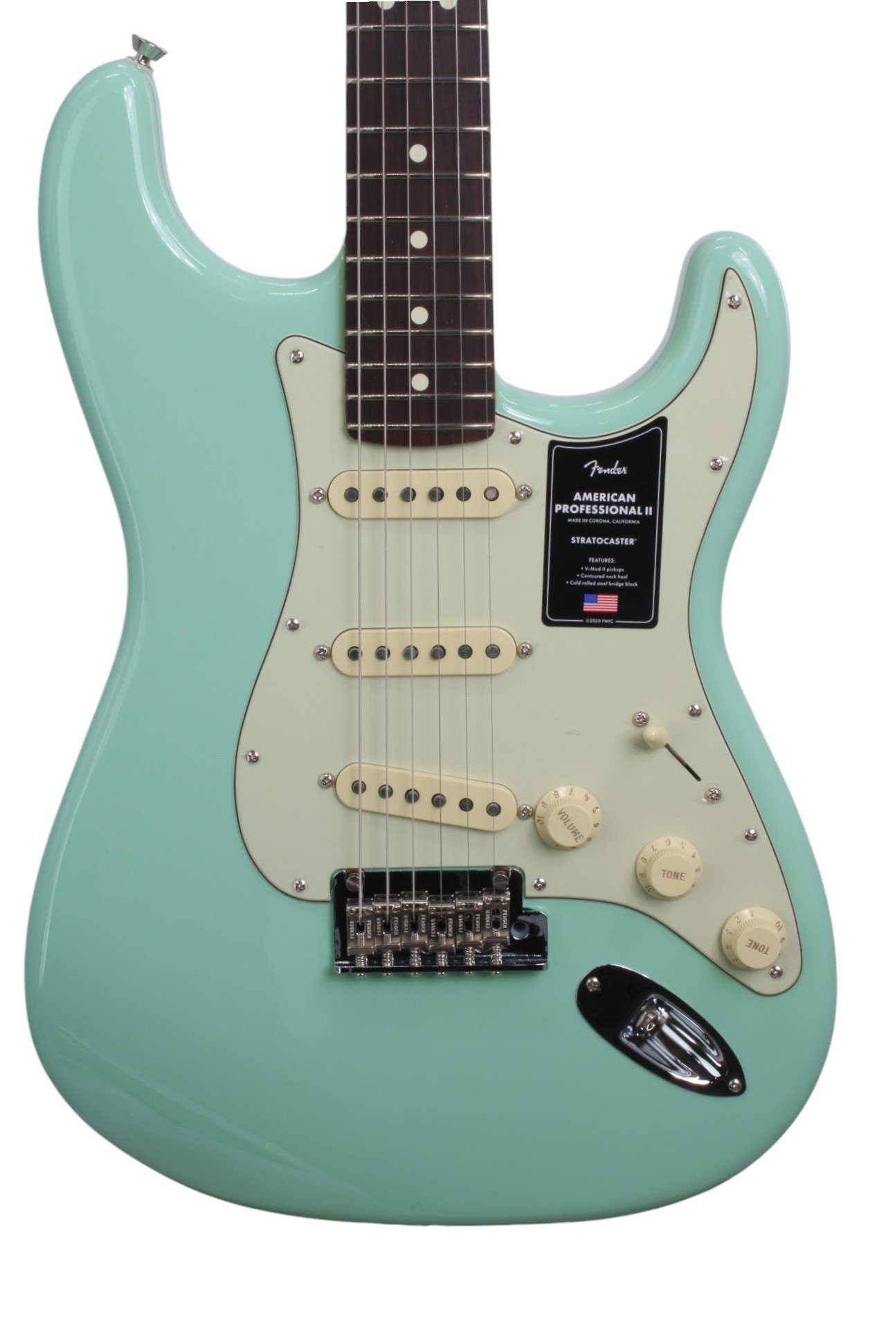 American Pro II Matching Headcap Stratocaster, Surf Green