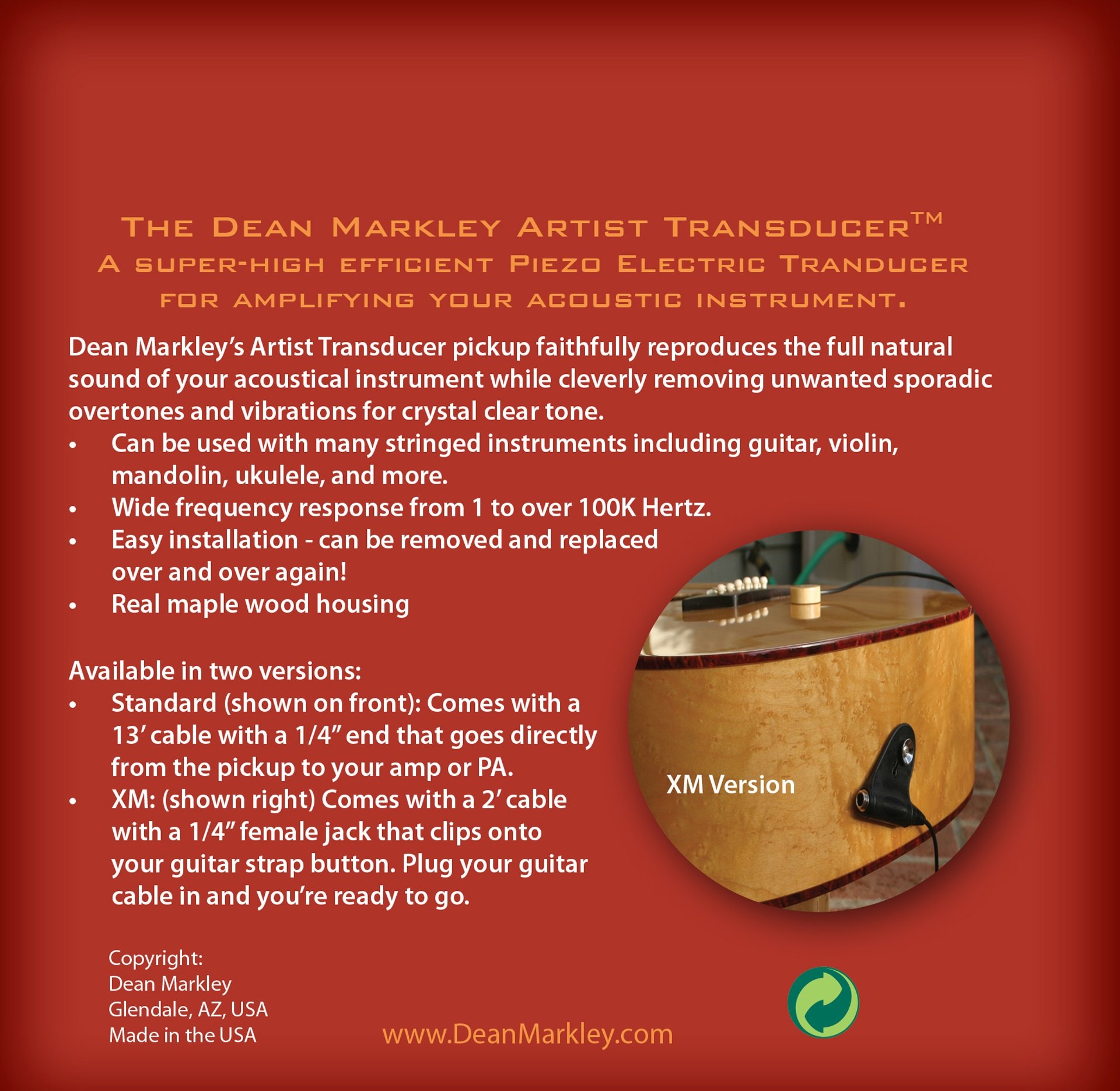 APU 3000 Artist Transducer Acoustic Pickup
