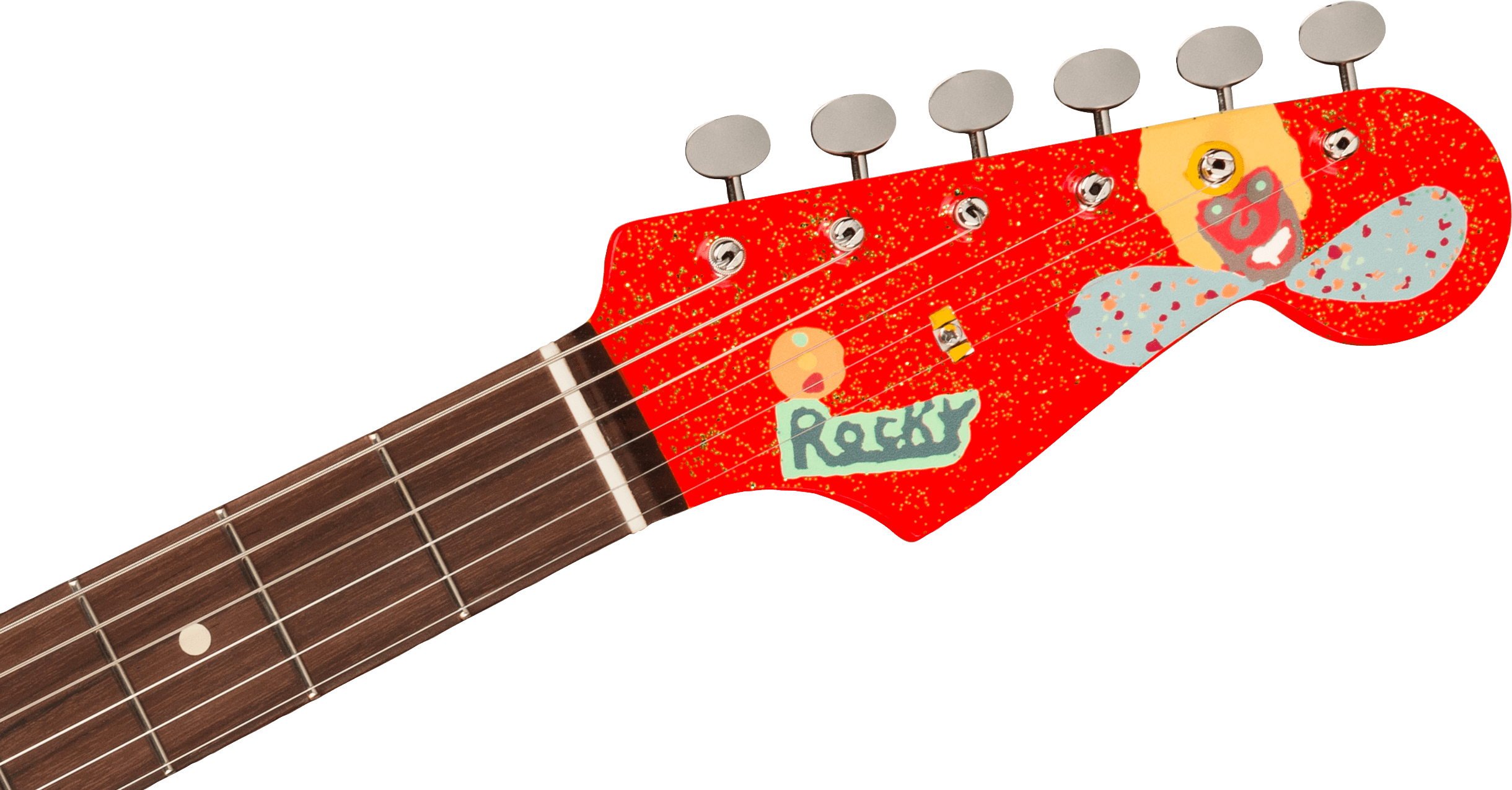 George Harrison Rocky Stratocaster®, Hand Painted Rocky Artwork Over Sonic Blue