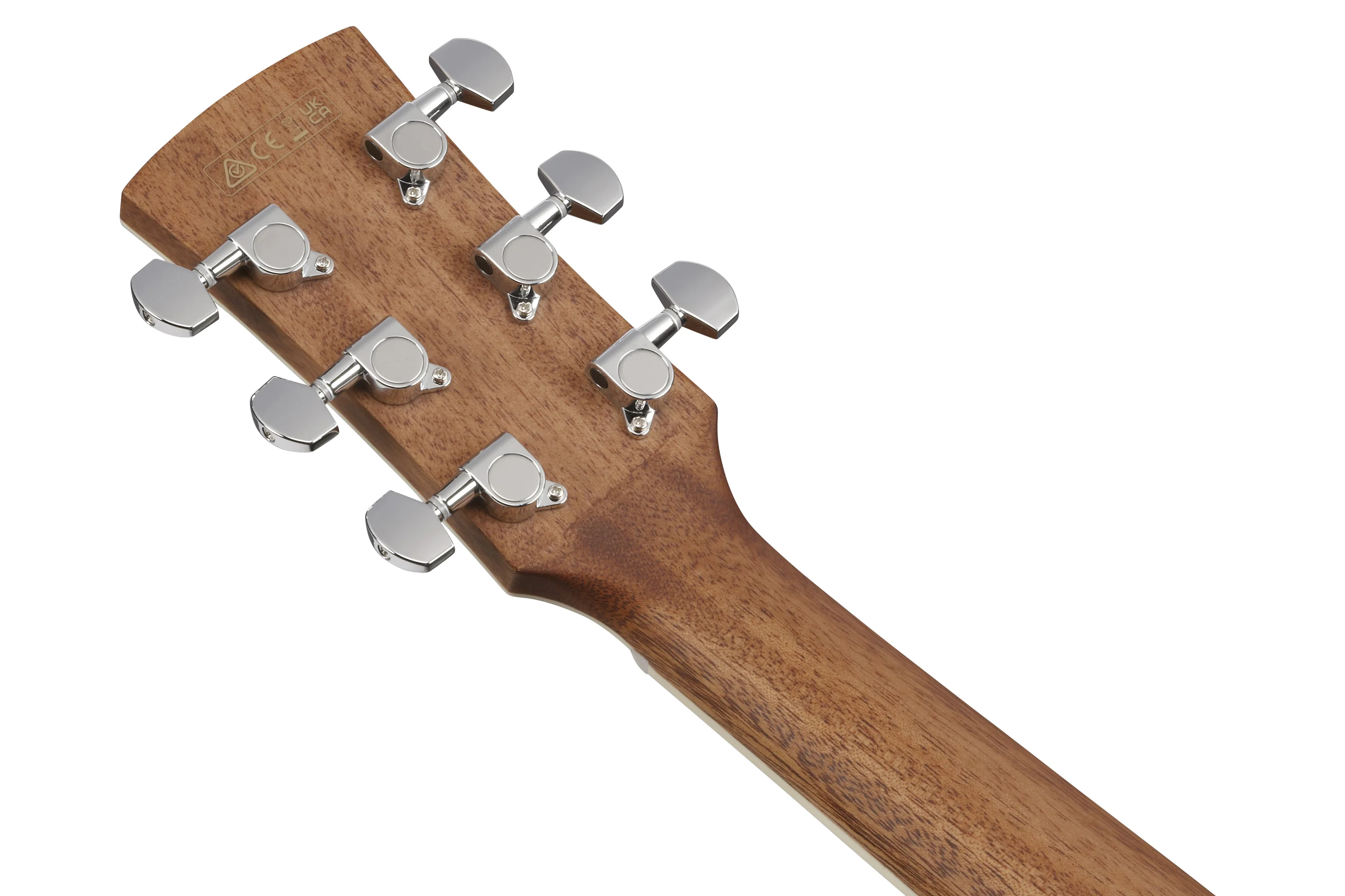 Ibanez AC390MHE-OPN - Kopf Rückseite mit Schrauben der Mechaniken
