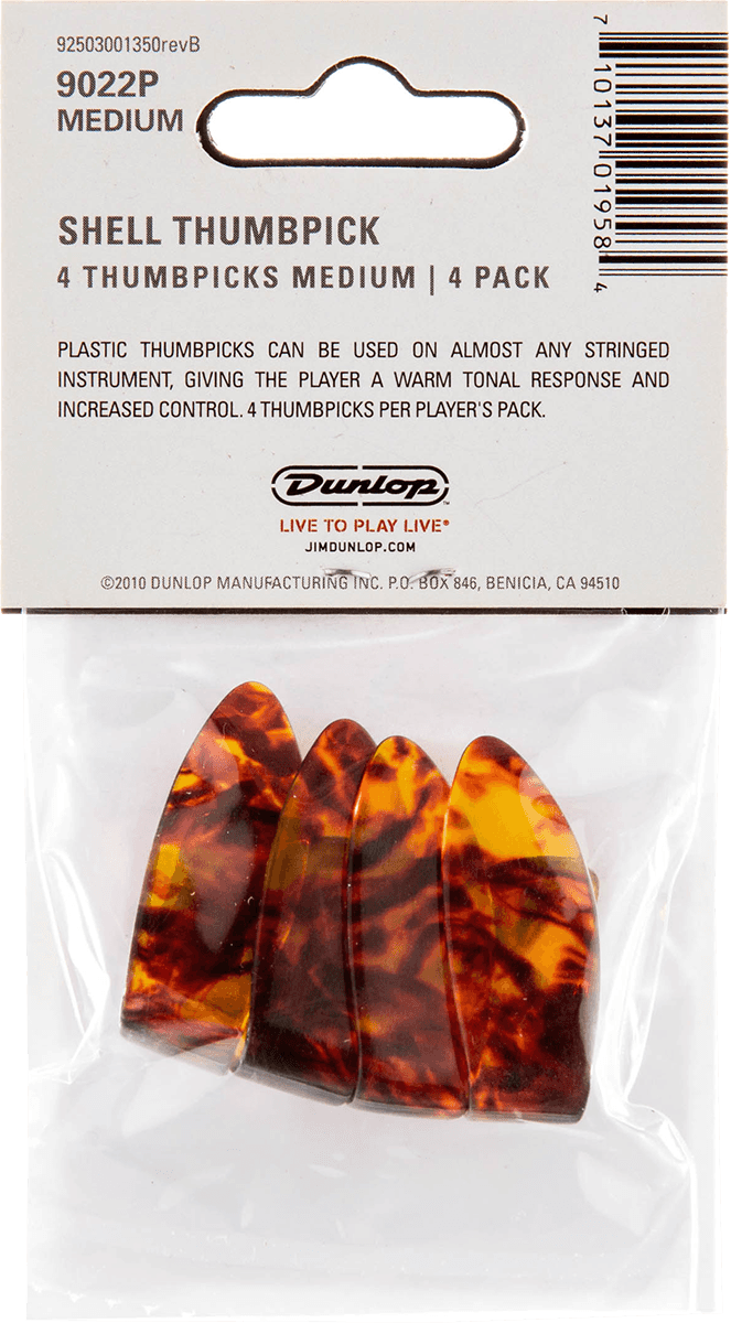 Shell Thumbpicks, Medium, 4er Pack