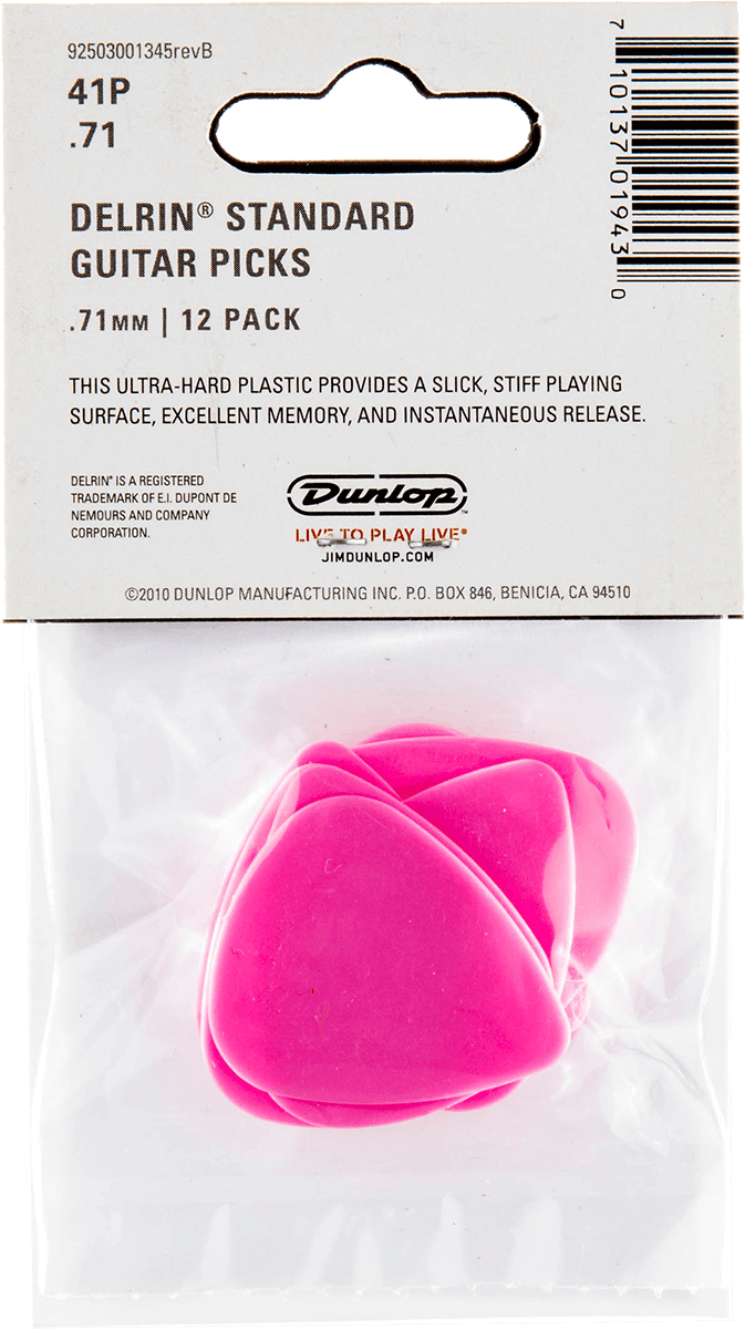 Delrin 500 Standard Players picks 12 Stück rosa 0,71