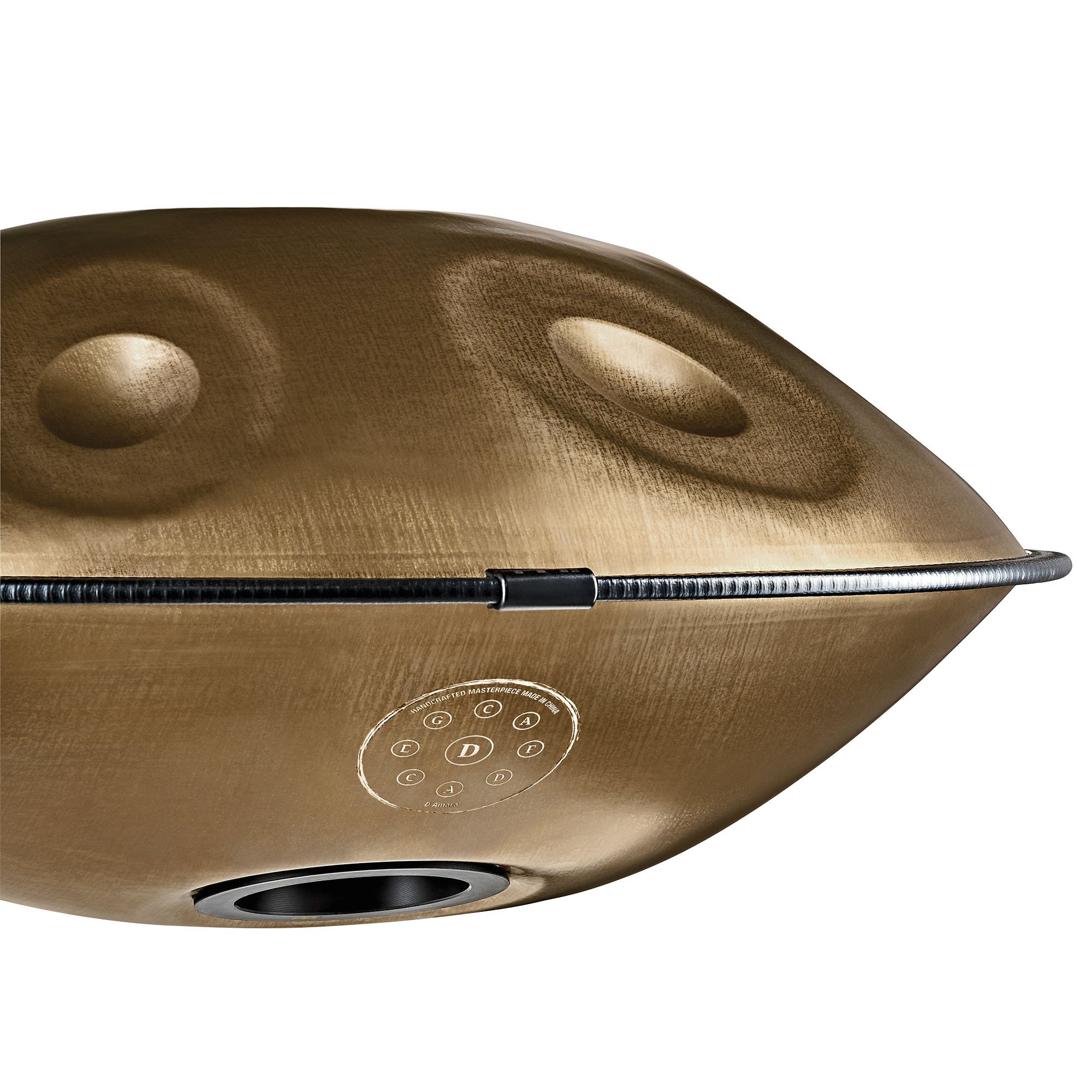 HPSTL91 Sensory Handpan Edelstahl D Amara 9 Töne 440 Hz - Vintage Gold