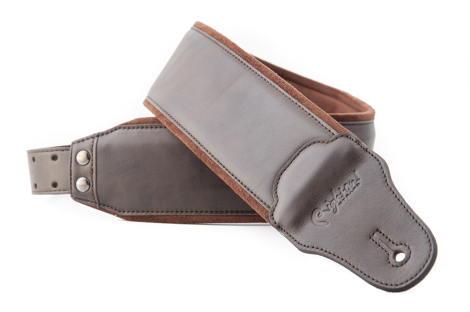 Smooth Brown Leather Bass Strap