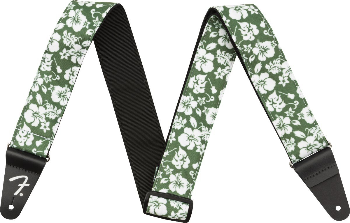 2" Hawaiian Strap, Green Floral