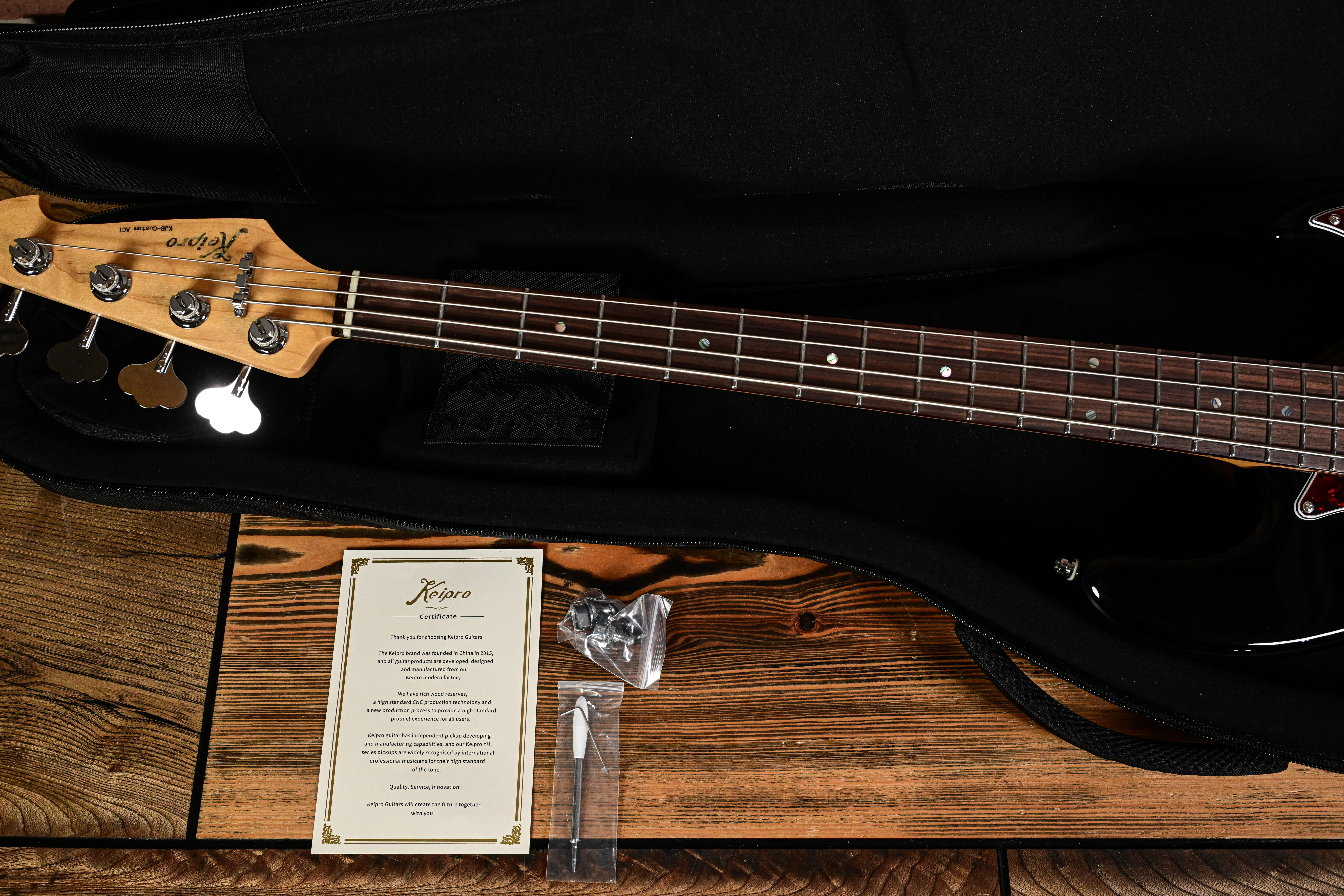 KJB-Custom Rosewood Act Bass  Black