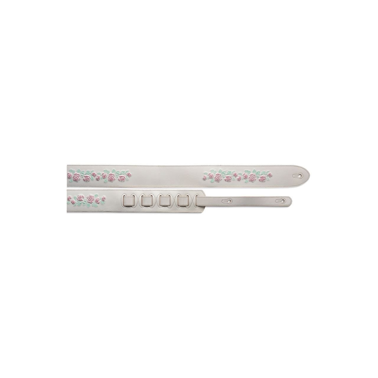 SLPL32 WHT Ledergurt Weisse Rosen