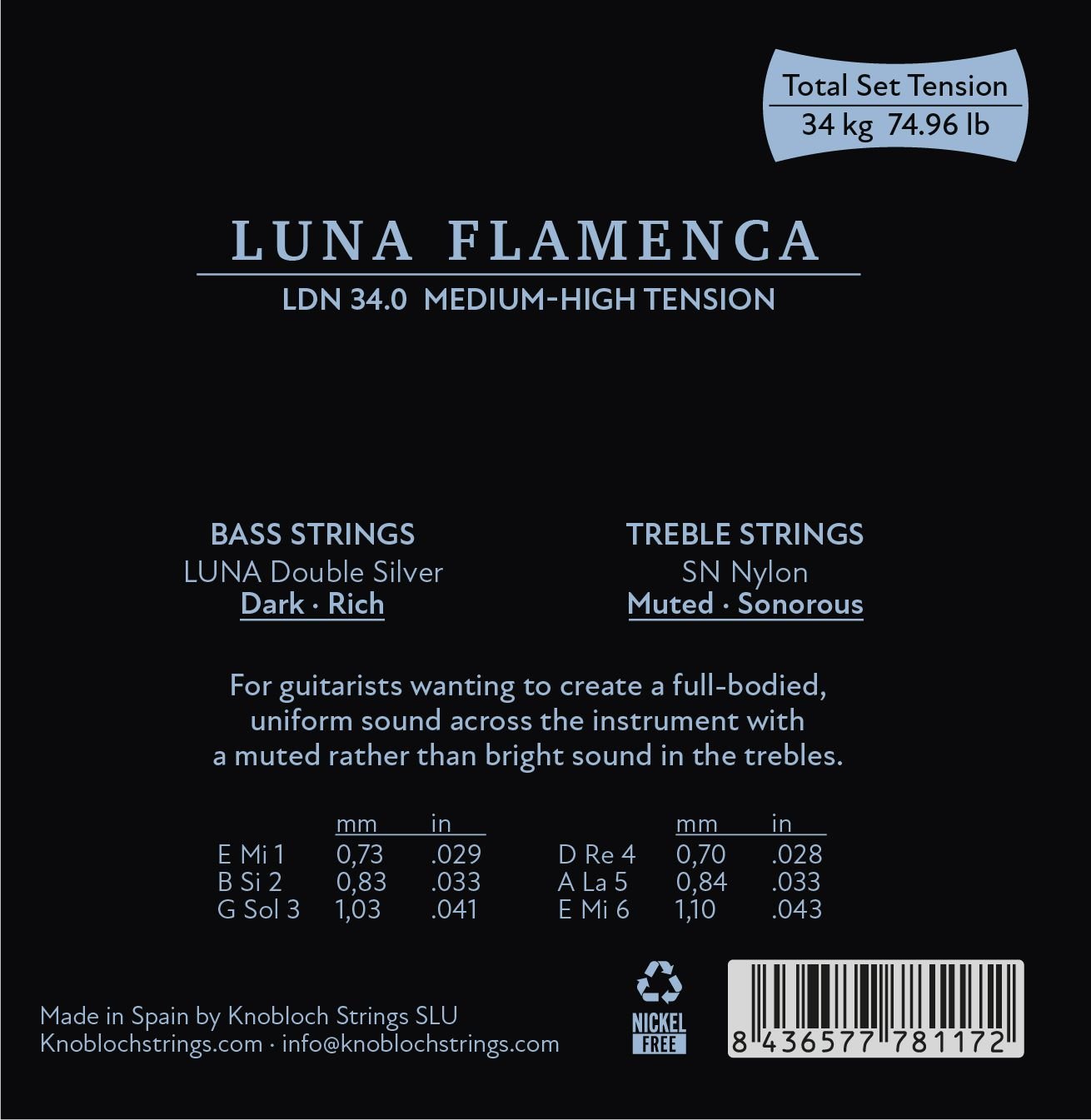 Luna Flamenca Line LDN34.0, Medium-High Tension