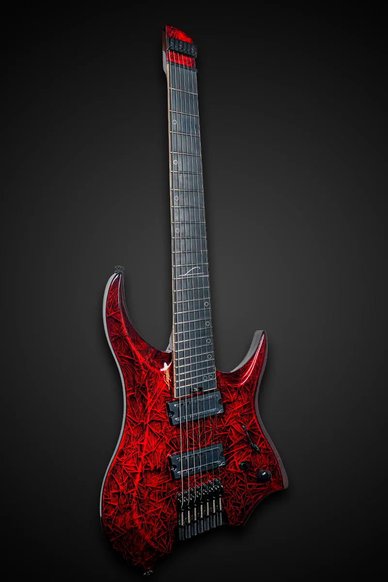 Revenant 7-String Multiscale Headless E-Gitarre Gloss Bloody Mary