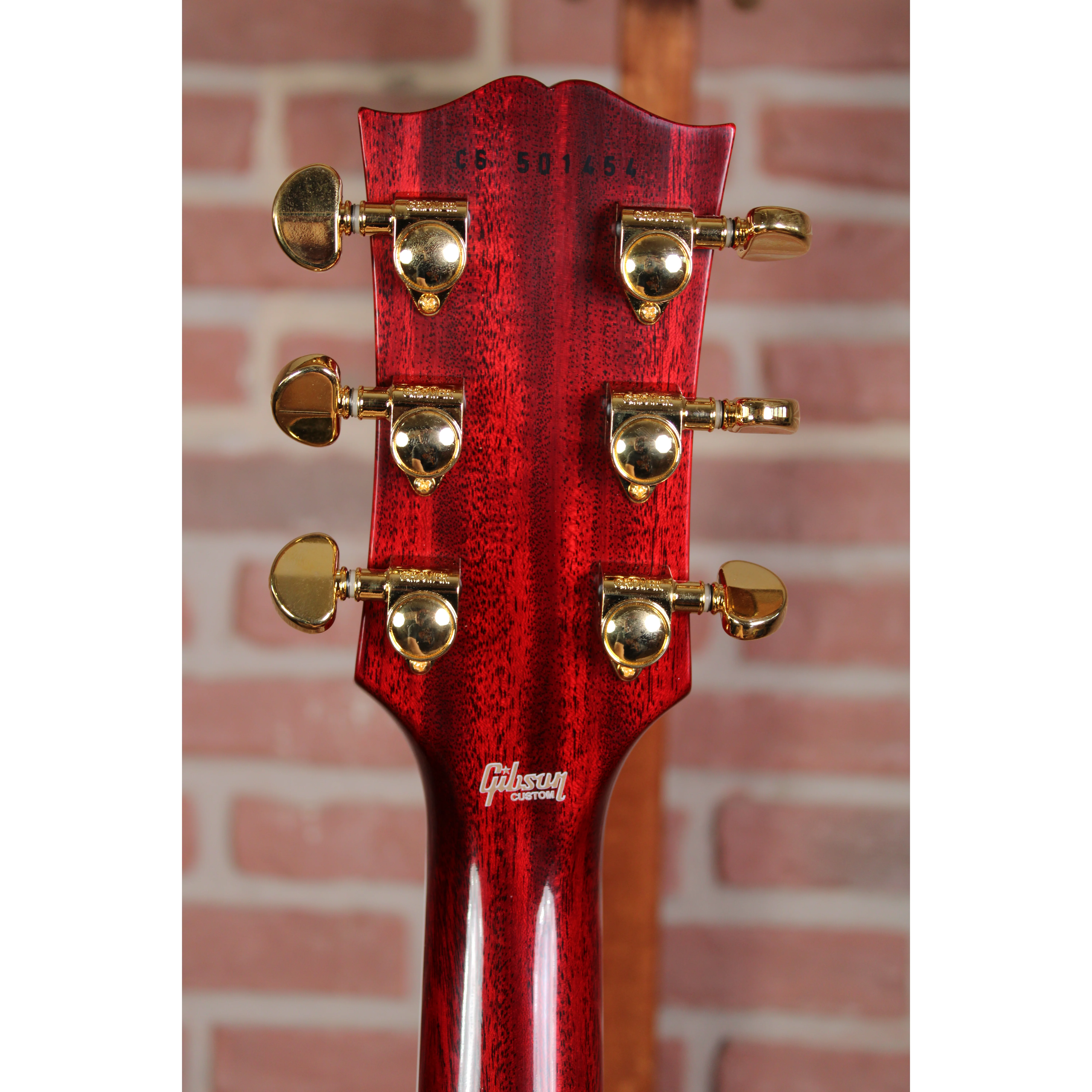 Gibson Les Paul Custom Heritage Cherry Sunburst Rückseite der Kopfplatte