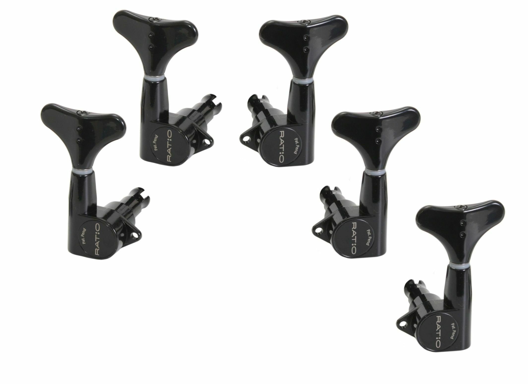PRB-5230-B0 Ratio Bass Machine Heads with Y-Style Button - 5-String, 2 + 3 - Black