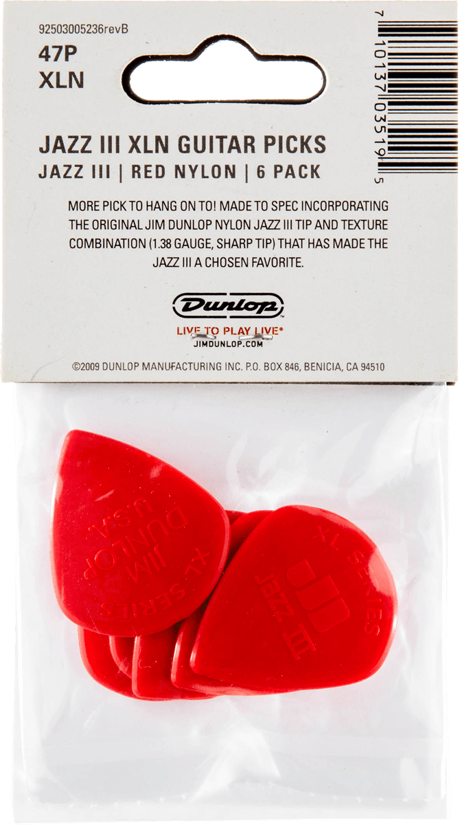 Jazz III XL Nylon 1.38 mm, Player's Pack (6 Stck.)