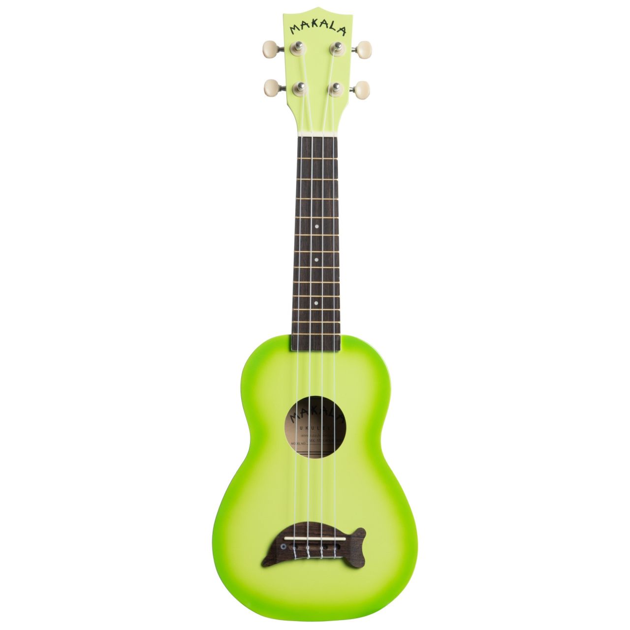 Dolphin MK-SD-GRNBURST - Green Apple Burst Soprano Dolphin Ukulele, with Tote Bag