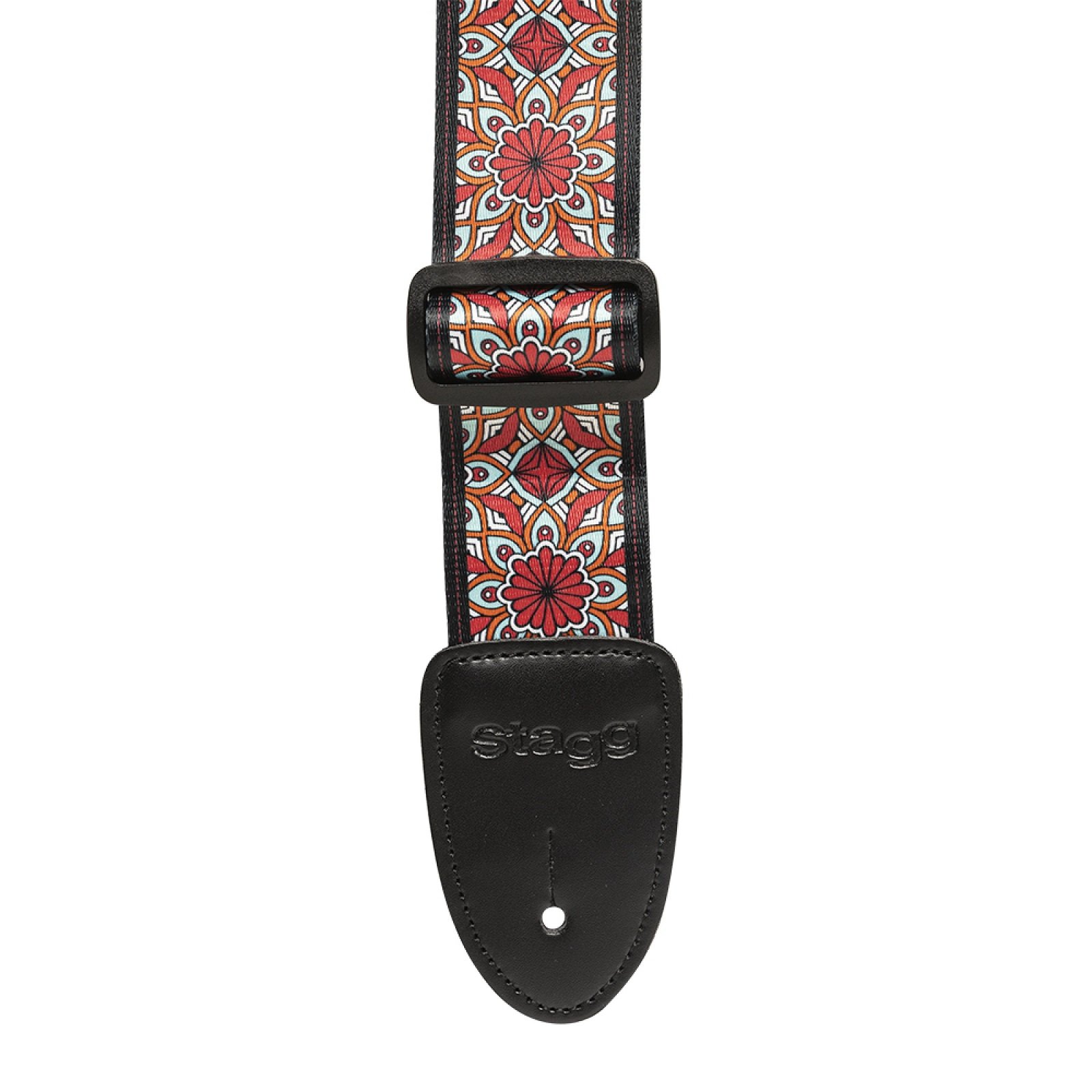 Terylen-Gitarrengurt mit Mandala-Muster, rot
