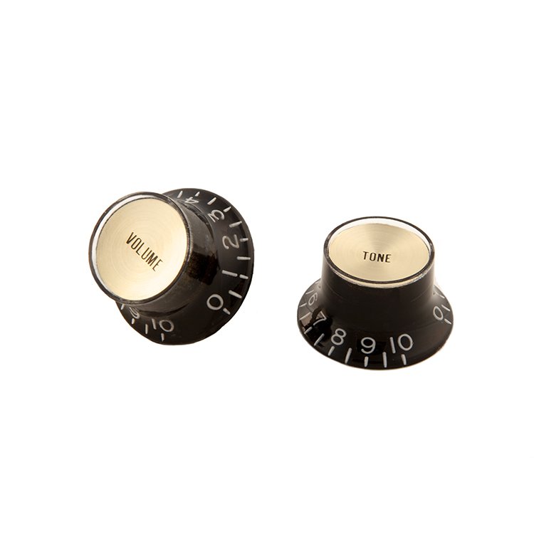 PRMK-020 Top Hat Knobs Schwarz-Gold