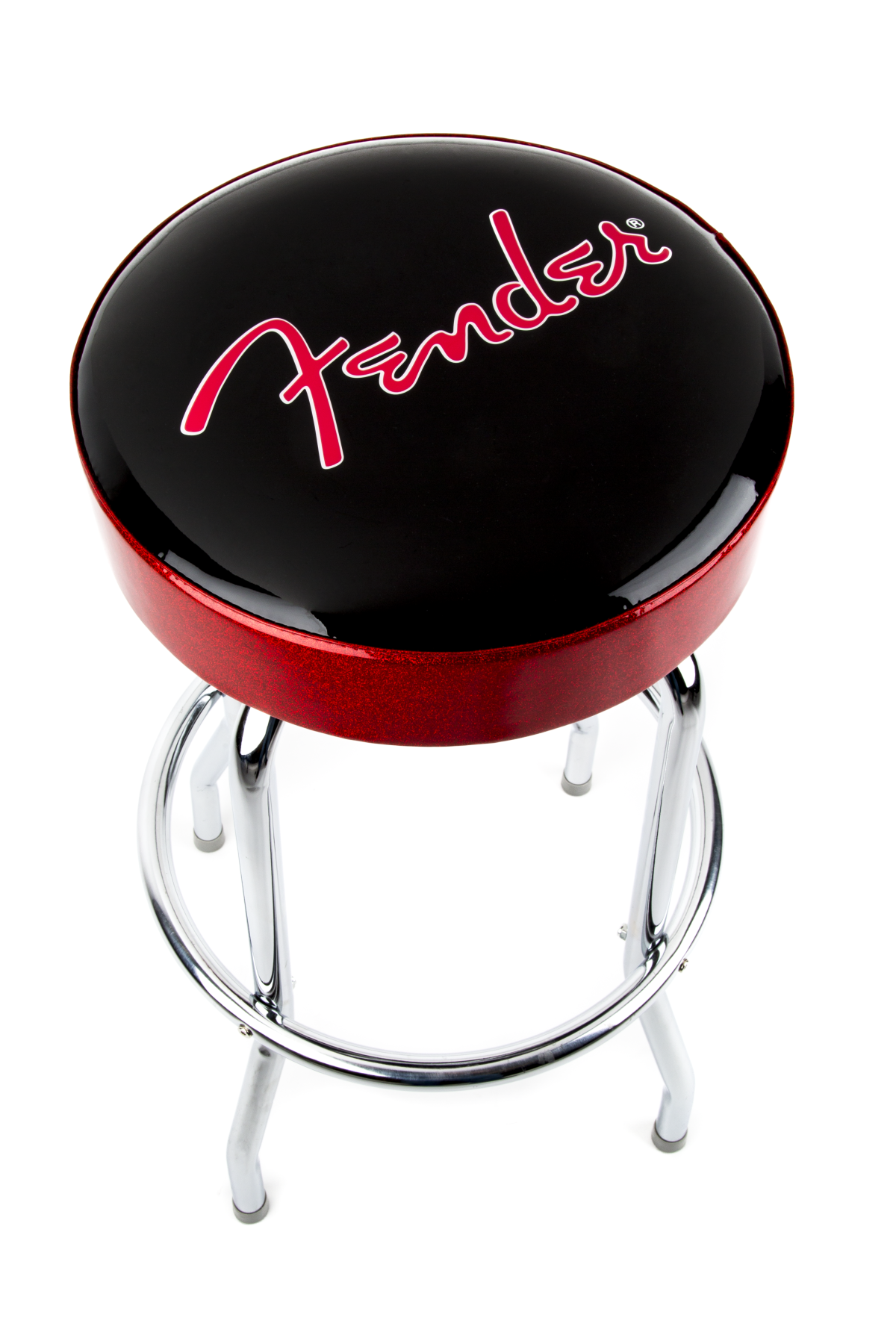 Red Sparkle Logo Barstool, Black/Red Sparkle 30"