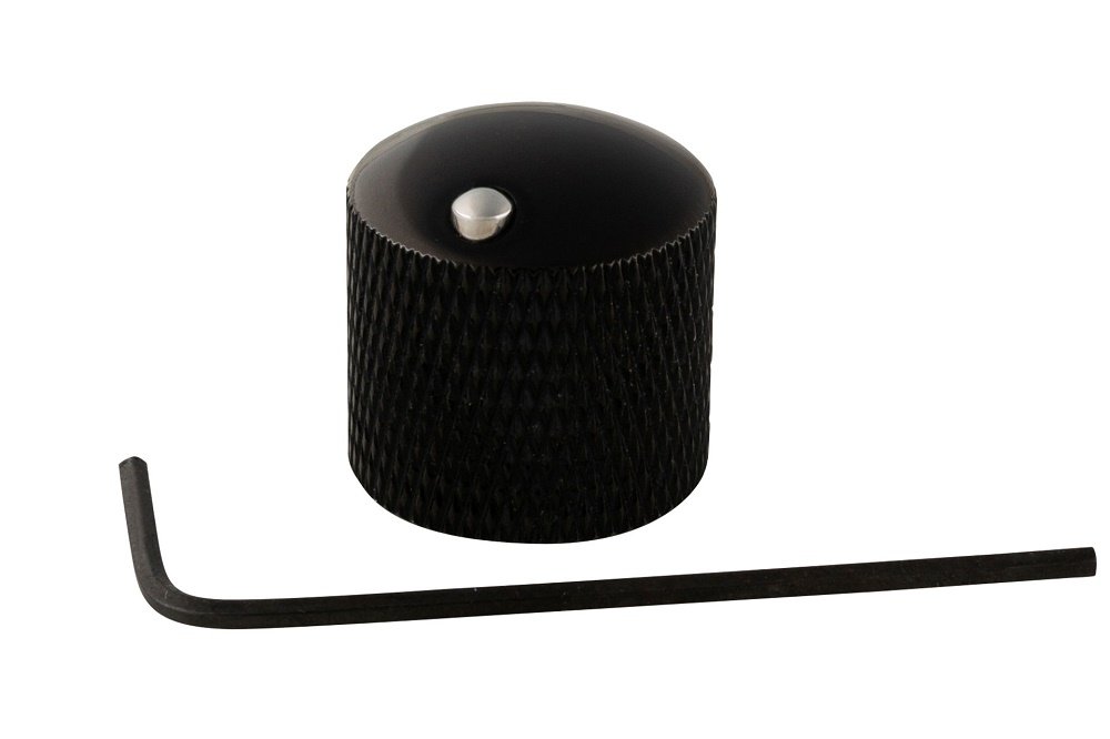 Potentiometer Dome Knob with Convex Indicator - Black