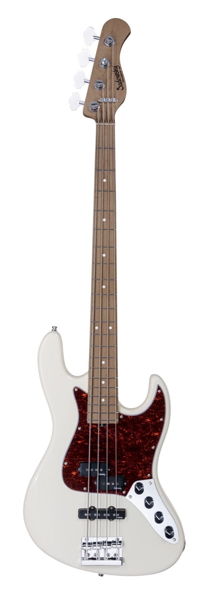 MetroExpress 21-Fret Hybrid P/J Bass, Roasted Maple Fingerboard, 4-String - Solid Olympic White High