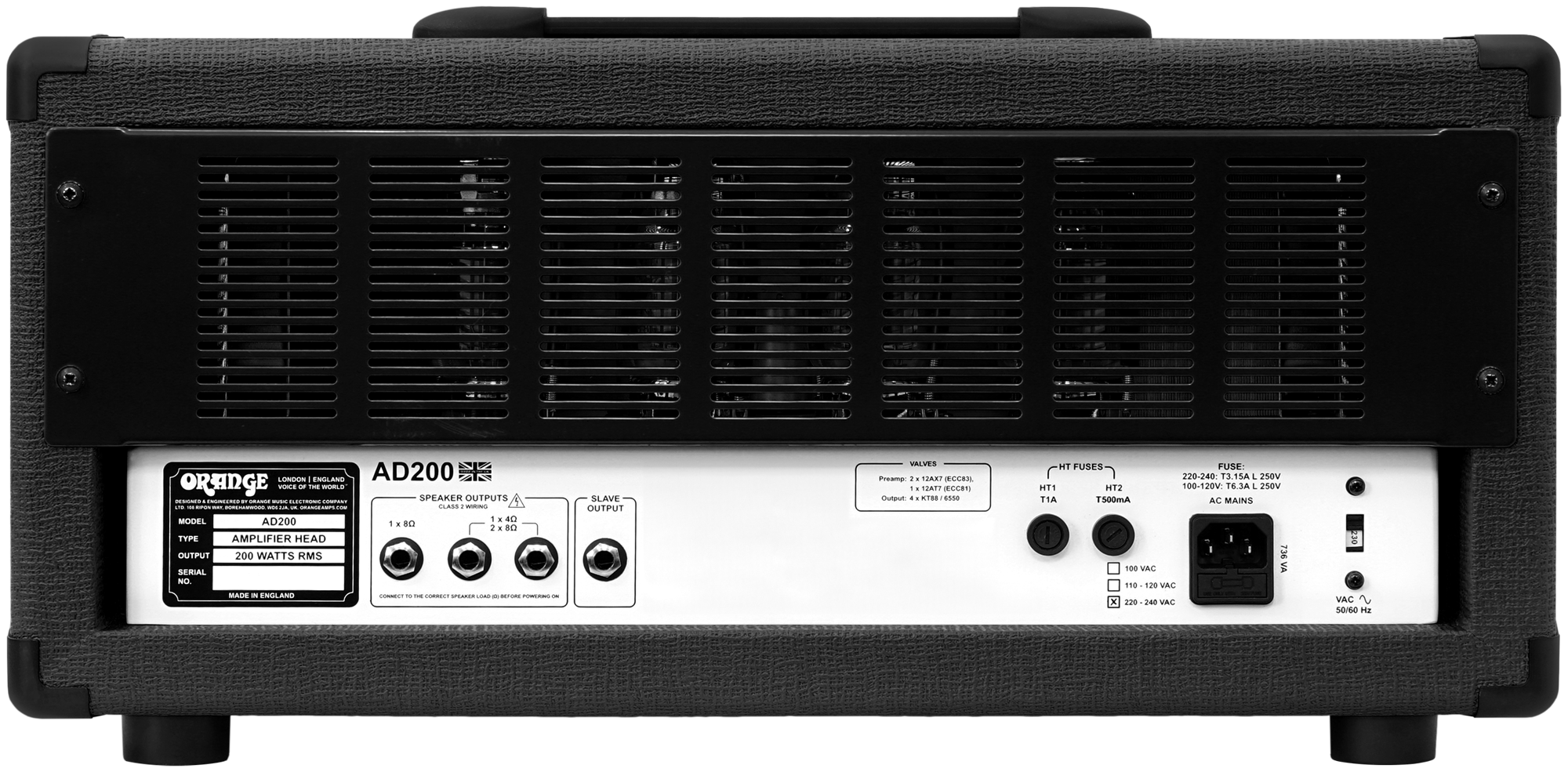 AD200 BK Vollröhren Bass Topteil