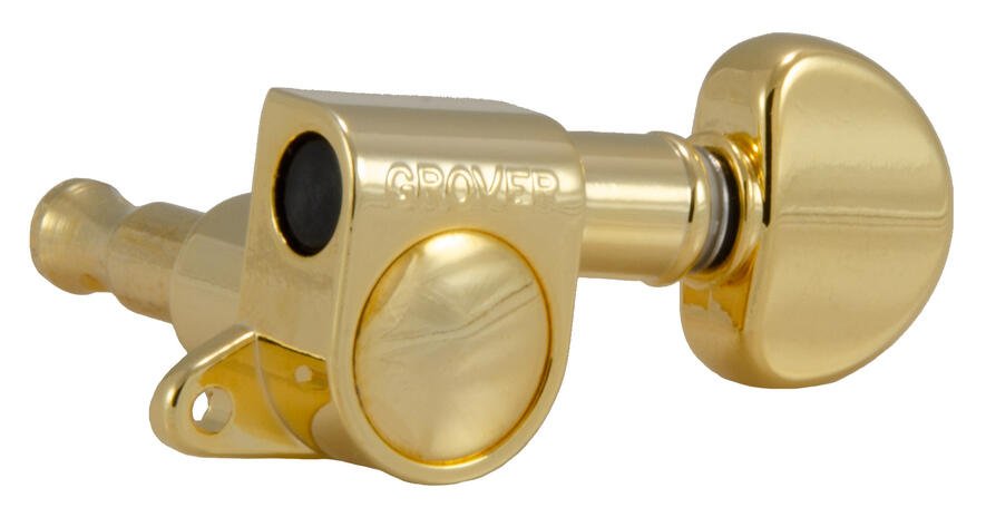 205G6 Mini Rotomatics with Round Button - Guitar Machine Heads, 6-in-Line, Bass Side (Left) - Gold