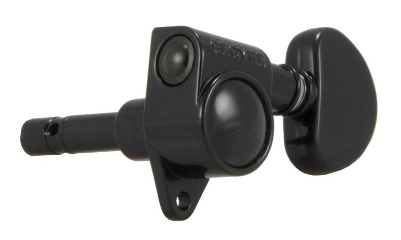 106BC Original Locking Rotomatics with Round Button - Guitar Machine Heads, 3 + 3 - Black Chrome