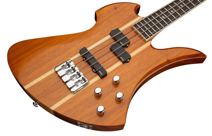 Heritage Classic Mockingbird Bass 4-String - Koa Top Natural Transparent