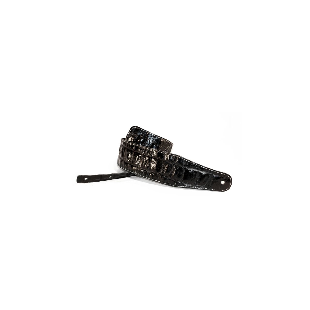 1053 Ledergurt Beaver's Tail Croco Black, Made in Germany