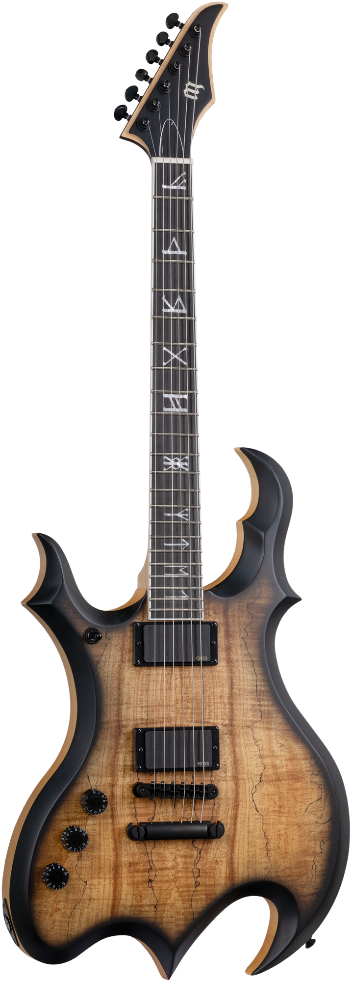 Wrathmaker LH, Spalted Maple, Black Burst