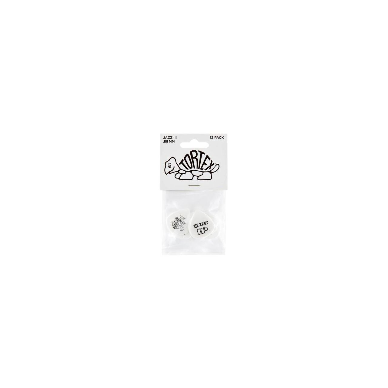Tortex White Jazz Picks, Player's Pack, 12 pcs., white, 0.88 mm