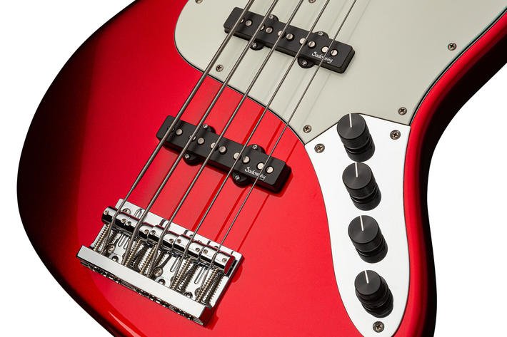MetroLine 21-Fret Vintage J/J Bass - Candy Apple Red High Polish (Versandrückläufer)