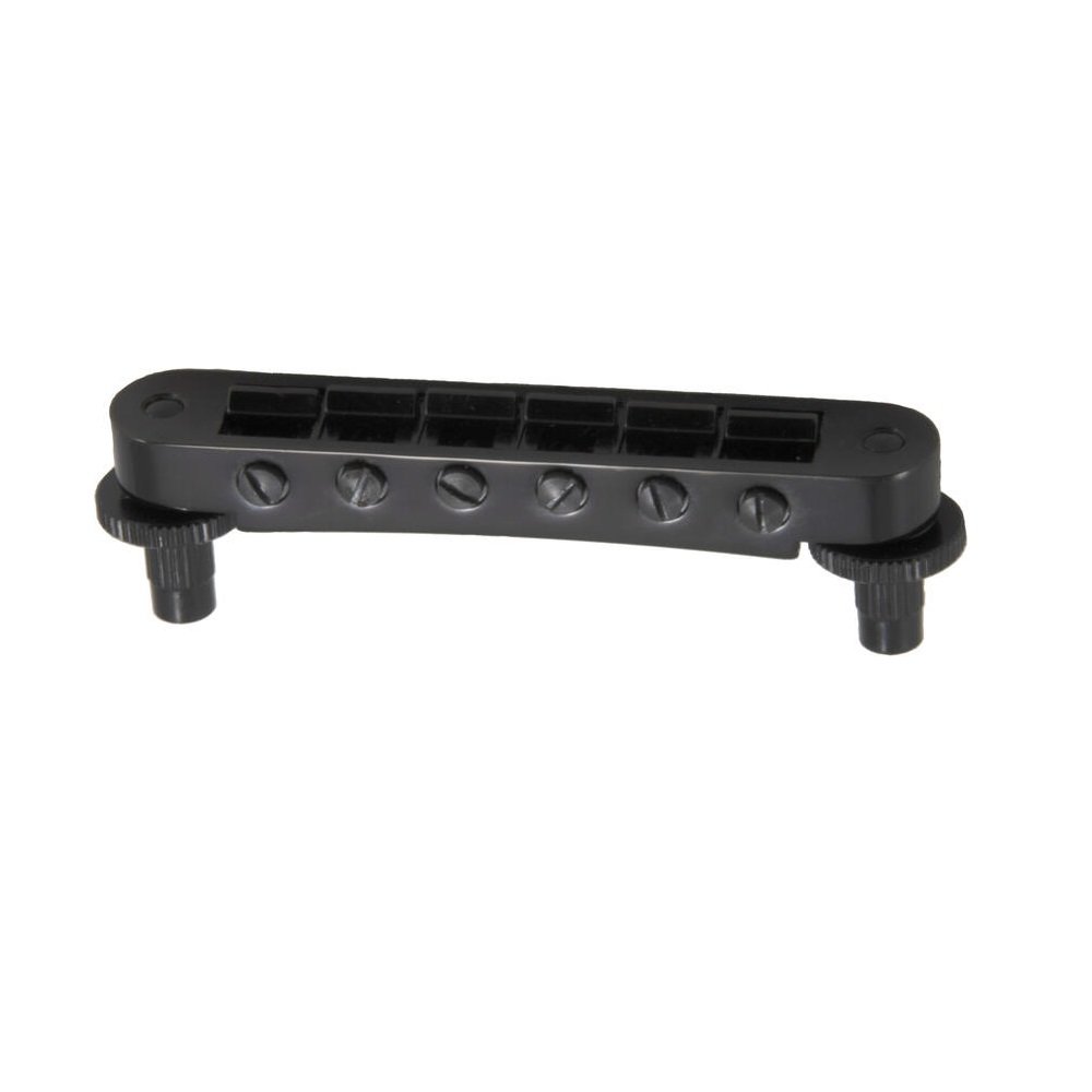 521BC Tune-O-Matic Guitar Bridge (Unnotched) - Black Chrome