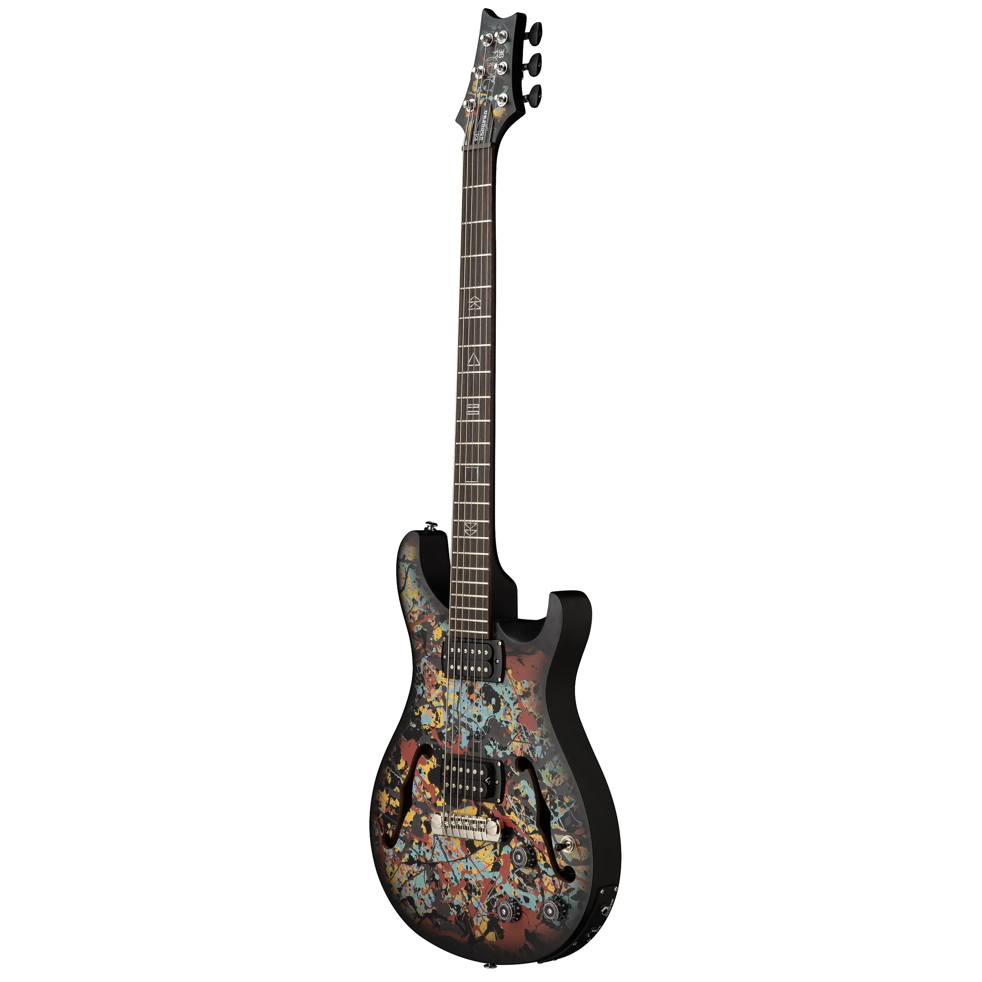 PRS Ed Sheeran Hollowbody Baritone LTD Vorderansicht Cosmic Splash Dreiviertelansicht: ¾ Perspektive
