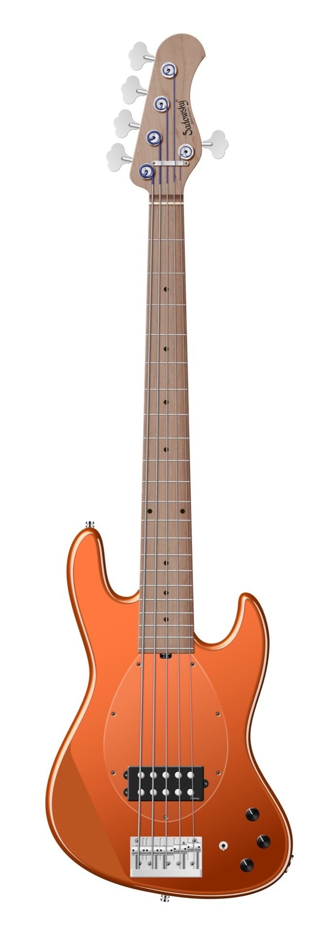 MetroExpress 21-Fret Vintage M Bass 5-String Solid Candy Apple Orange Metallic