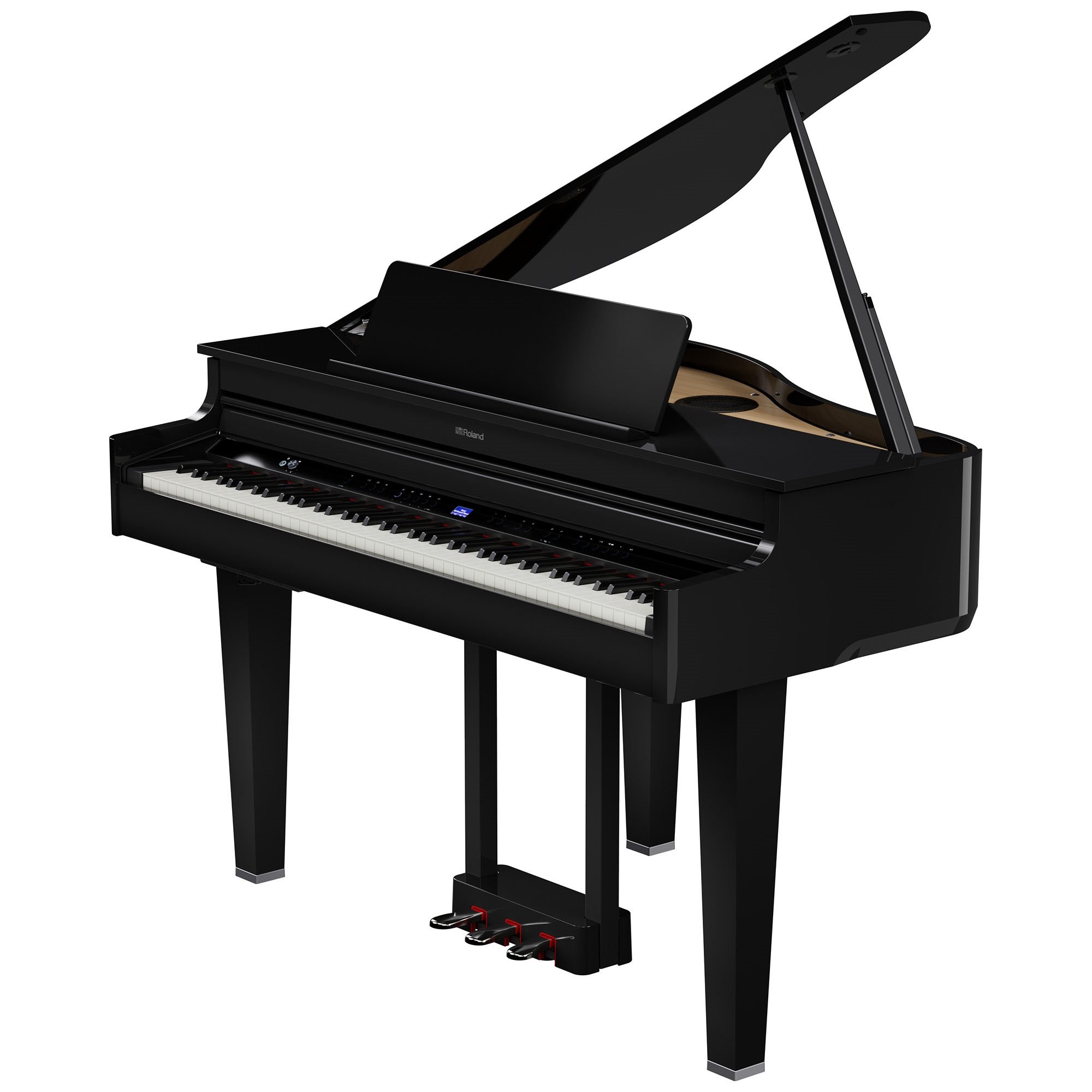 Roland GP-6 PE Digitalflügel – Vorderansicht in Hochglanz Schwarz
