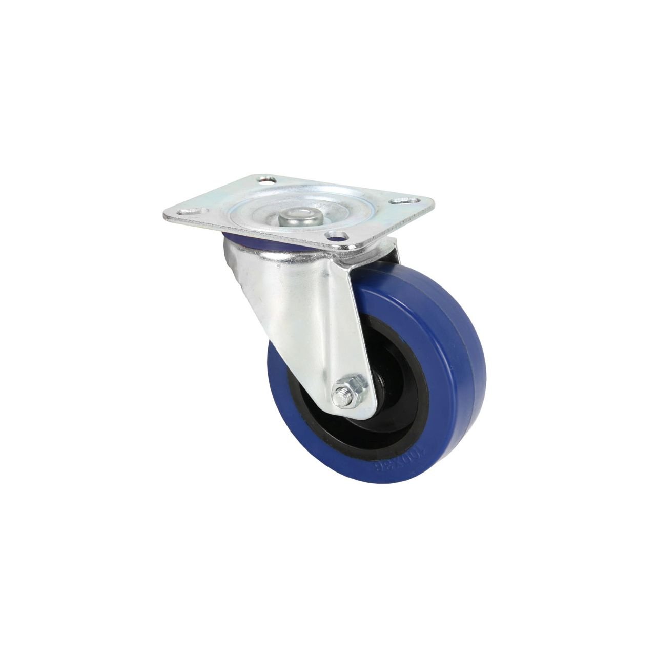 Lenkrolle 100 mm mit blauem Rad