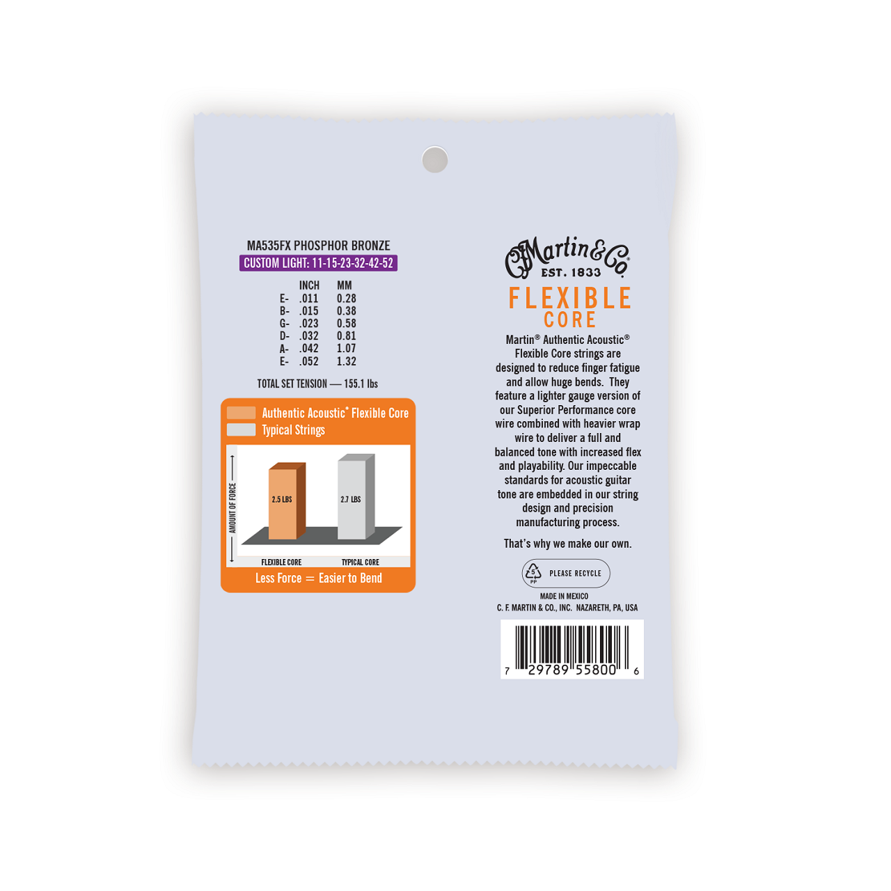 MA535FX Authentic Acoustic Flexible Core Custom Light 011-052